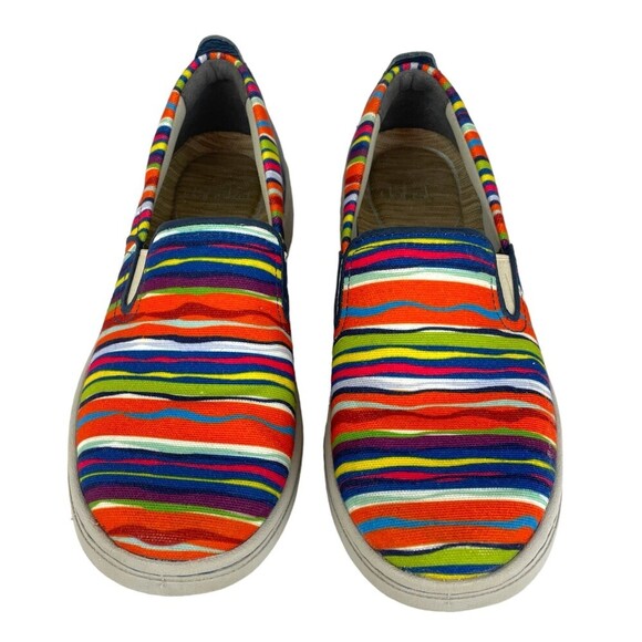 Dansko Belle Multi Stripe Canvas Loafers. Size 37 (6.5-7) - Picture 2 of 6